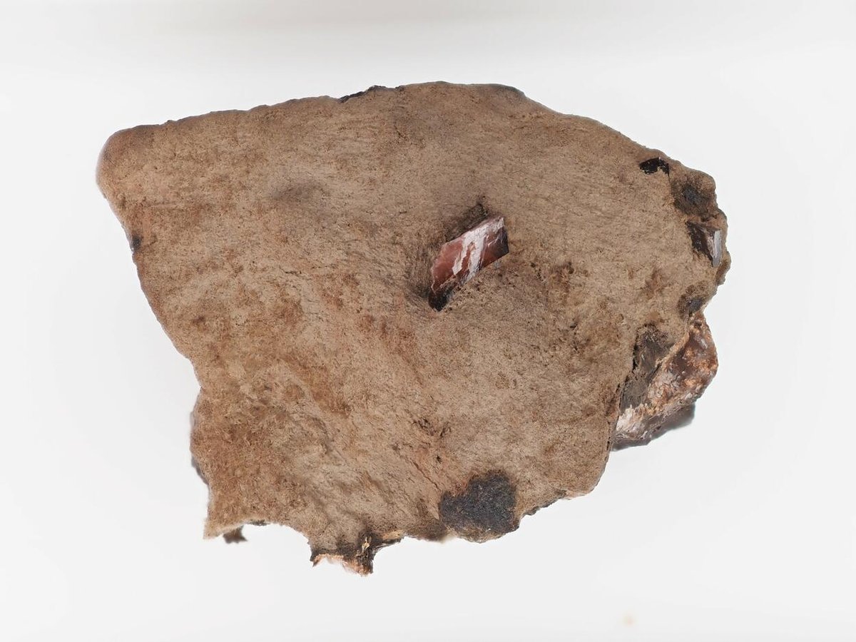 Gageite the matrix, Rhodochrosite the red crystal