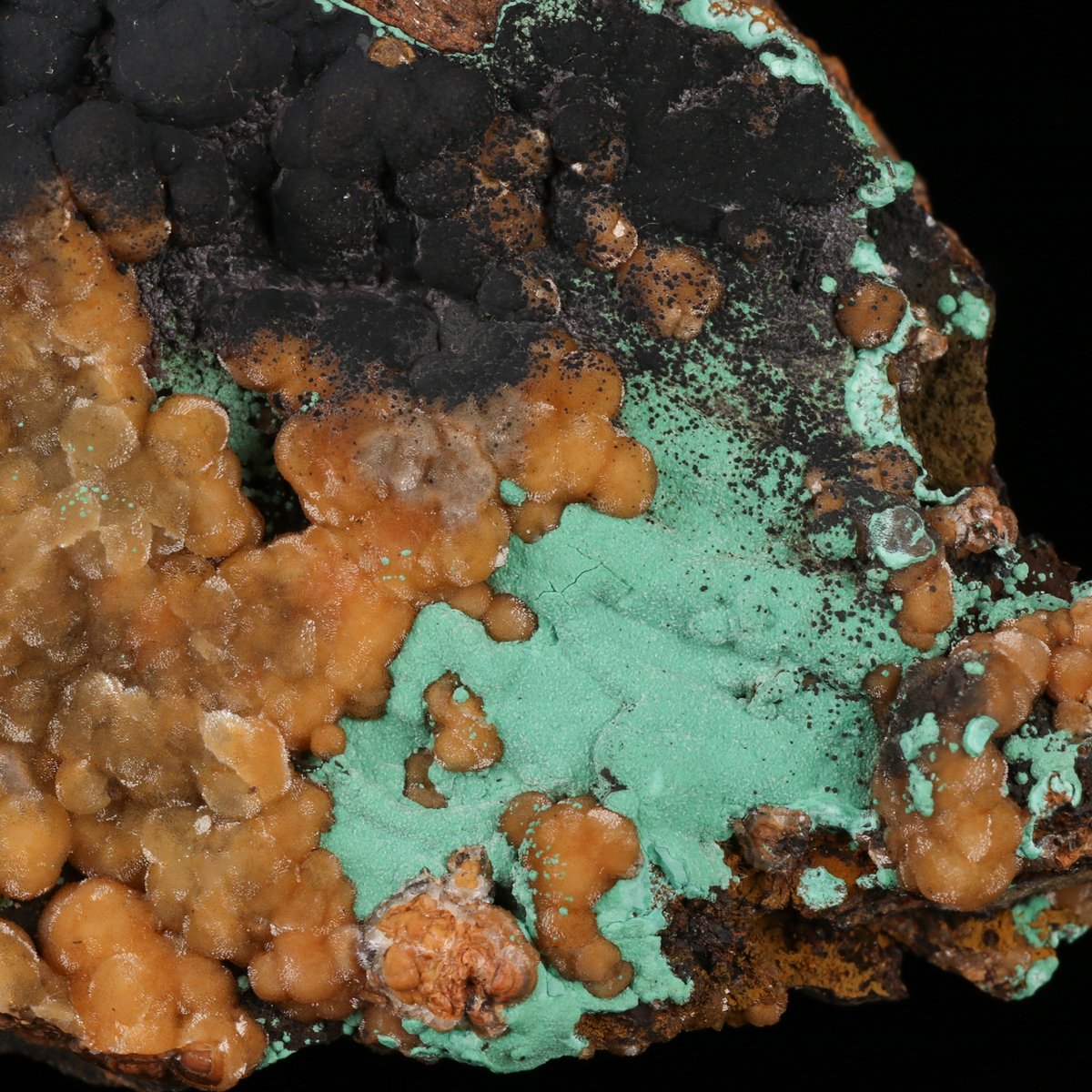 Goethite, Smithsonite, Chrysocolla