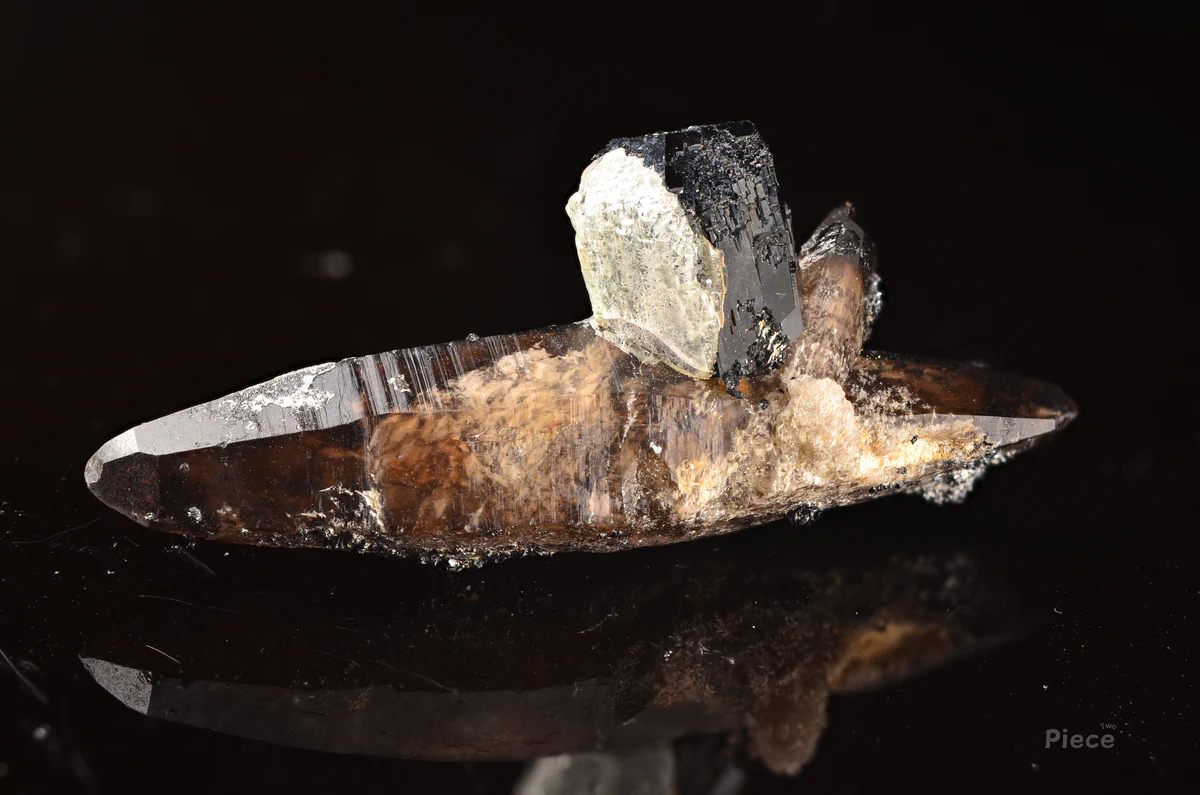 Schorl, Hyalite, Quartz, Cassiterite