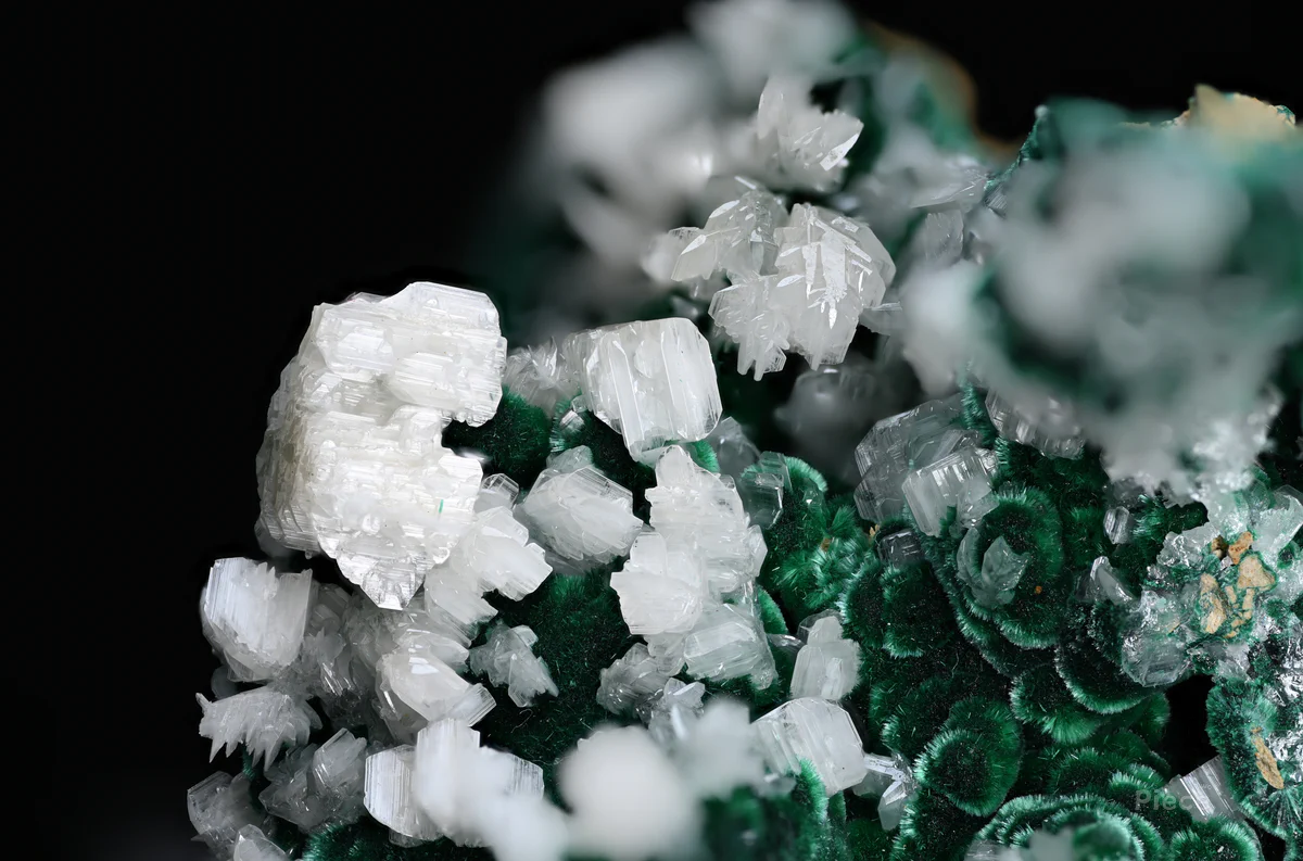 Cerussite, Malachite